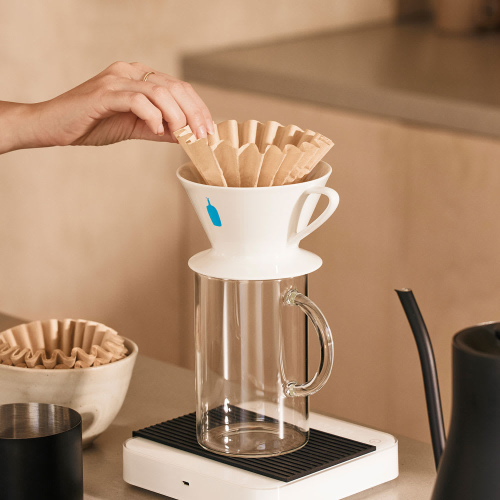Blue Bottle Dripper with Blue Bottle Coffee Filters